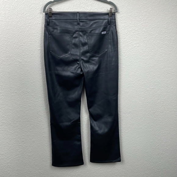 New Joes Jeans Vegan Faux Leather Flared Pants Crop Bootcut Mid Rise Sz 29 - Picture 5 of 11